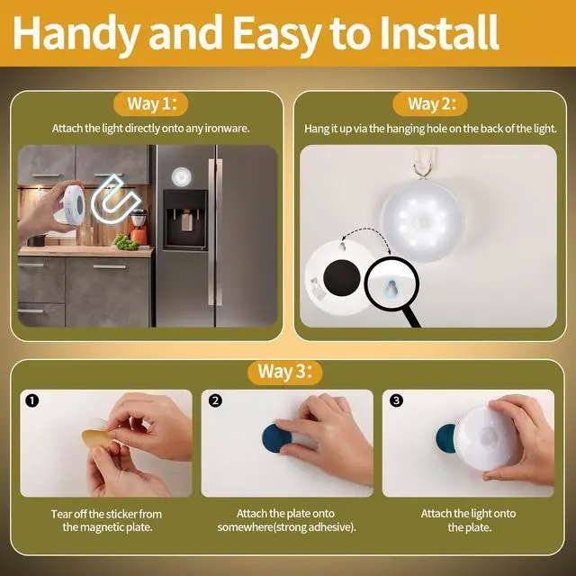 Alt view image 2 of 2 - RGB LED Motion Sensor Night Light, Bright & Dimmable, Long-Lasting