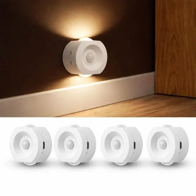 Main image of Rechargeable Motion Sensor Night Light 4 Pack, Dimmable LED Night Lights with 4 Modes & 3 Color Temperatures, Magnetic Stick-On Night Light for Hallway, Bedroom, Stairs, Closet, Bathroom