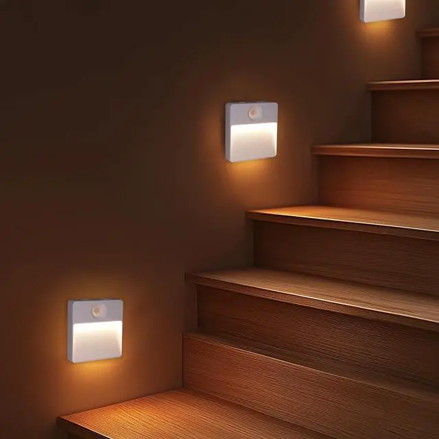 Alt view image 2 of 7 - Rechargeable Motion Sensor Night Light Indoor, 2 Pack - Dimmable LED Closet Lights with 3 Color Temperatures, Magnetic Stick-On Wireless Under Cabinet Lighting for Hallway, Stairs, Kitchen