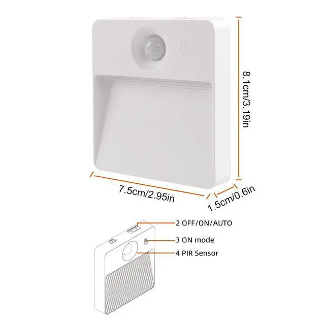 Alt view image 3 of 7 - Rechargeable Motion Sensor Night Light Indoor, 2 Pack - Dimmable LED Closet Lights with 3 Color Temperatures, Magnetic Stick-On Wireless Under Cabinet Lighting for Hallway, Stairs, Kitchen