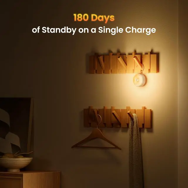 Alt view image 5 of 7 - Night Light, Motion Sensor NightLights for Kids, USB-C Rechargeable Magnetic with Auto Dusk to Dawn&Warm White, Nursery Night Light, LED Closet Light for Bedroom, Hallway, Stairs, Under Bed