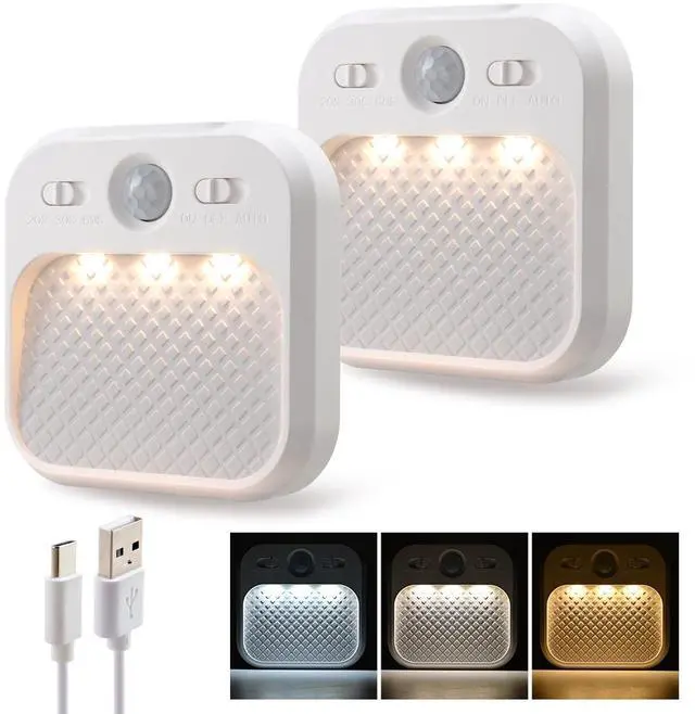 Main image of Motion Sensor Night Lights Rechargeable with Timer, Battery Cabinet Light with 3 Color Temperatures Stepless Dimming, Magnetic Closet Light for Travel, RV, Cruise Essentials 2026
