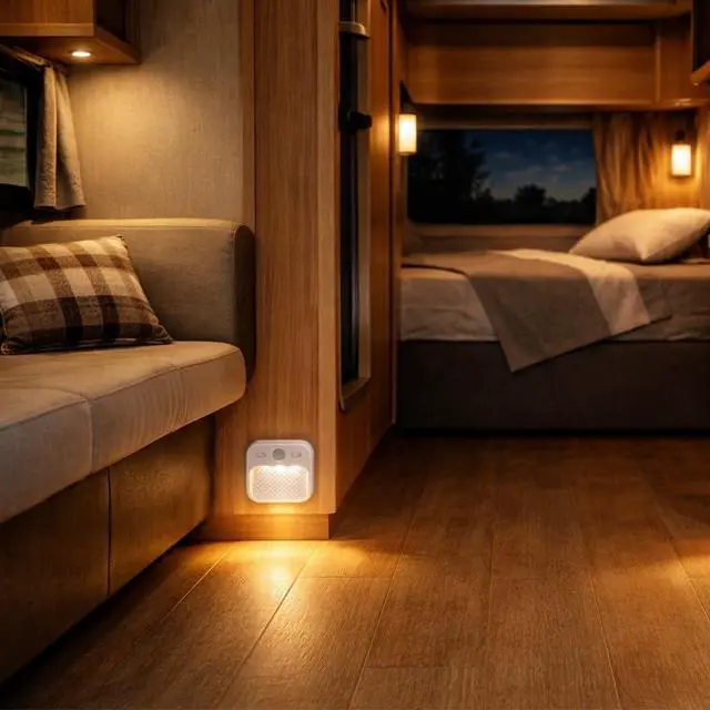 Alt view image 6 of 7 - Motion Sensor Night Lights Rechargeable with Timer, Battery Cabinet Light with 3 Color Temperatures Stepless Dimming, Magnetic Closet Light for Travel, RV, Cruise Essentials 2026