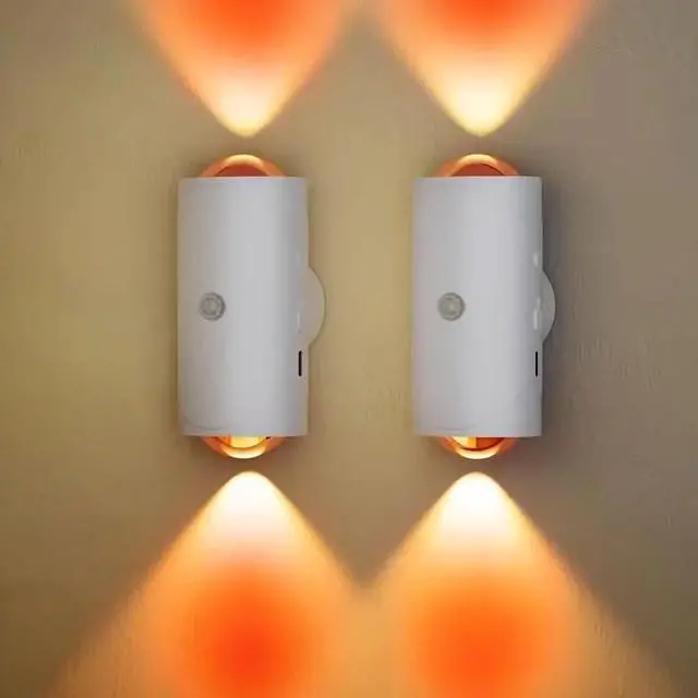 Main image of Rechargeable LED Wall Lamp Magnetic Motion Sensor Dimmable Stick on Night Light for Bedroom Closet Under Cabinet Lighting (2, White)