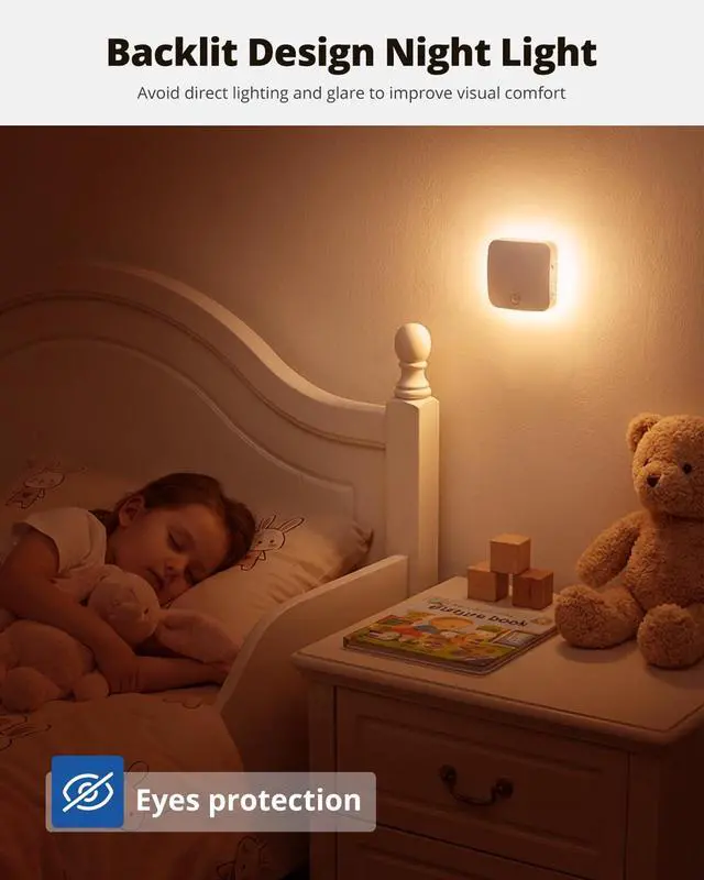 Alt view image 3 of 7 - Rechargeable Night Light, 2000K Amber Light LED Backlit Night Lights with Motion Sensor, Adjustable Brightness Magnetic Lights for Hallway, Cabinet, Bathroom, Bedroom(4 Pack)