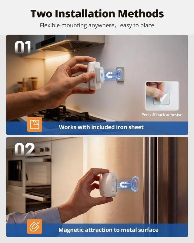 Alt view image 6 of 7 - Rechargeable Night Light, 2000K Amber Light LED Backlit Night Lights with Motion Sensor, Adjustable Brightness Magnetic Lights for Hallway, Cabinet, Bathroom, Bedroom(4 Pack)