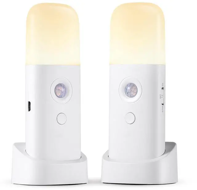 Main image of Rechargeable Motion Sensor Night Light, Battery Operated nightlights, Dimmable Motion Sensor Light Indoor, Cordless Motion Activated Night Lights for Adults, Bathroom, Bedroom, Hallway(2Pack)
