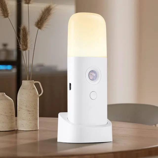 Alt view image 2 of 7 - Rechargeable Motion Sensor Night Light, Battery Operated nightlights, Dimmable Motion Sensor Light Indoor, Cordless Motion Activated Night Lights for Adults, Bathroom, Bedroom, Hallway(2Pack)