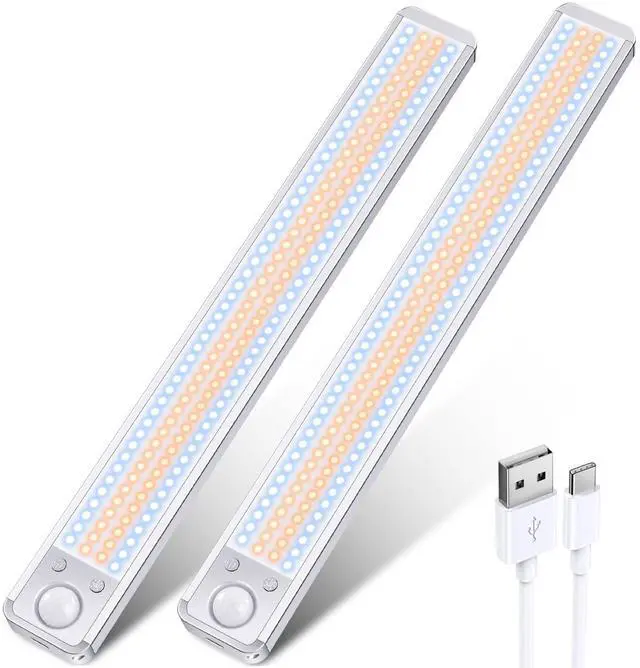 Main image of Under Cabinet Lights Rechargeable Under Counter Lights for Kitchen, 188 LED Closet Light Motion Sensor Light Indoor, Dimmable Magnetic Under Cabinet Lighting, 2-Pack