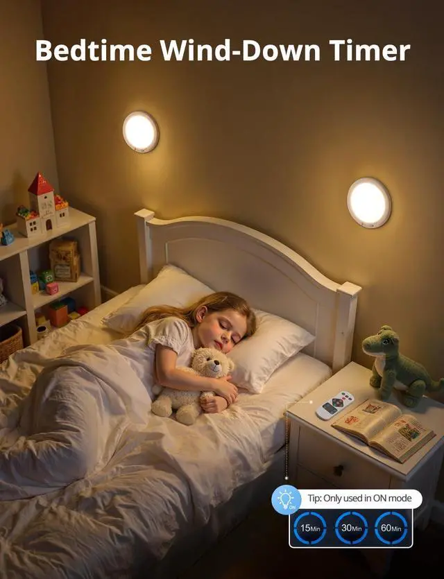Alt view image 2 of 7 - Rechargeable Motion Sensor Ceiling Light with Remote Wireless, 60 Days Battery Powered Shower Lamp Magnetic Dimming Timing Stick on Cordless Lighting for Closet Pantry without Electricity 2Pack