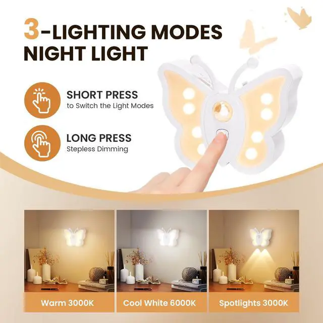 Alt view image 2 of 6 - Motion Sensor Night Light, Rechargeable Stair Lights, Wireless with Magnetic Stick on Wall Light for Hallway, Bathroom, Bedroom, Kitchen, Portable for Outdoor Camping, Warm White, 1 Pack