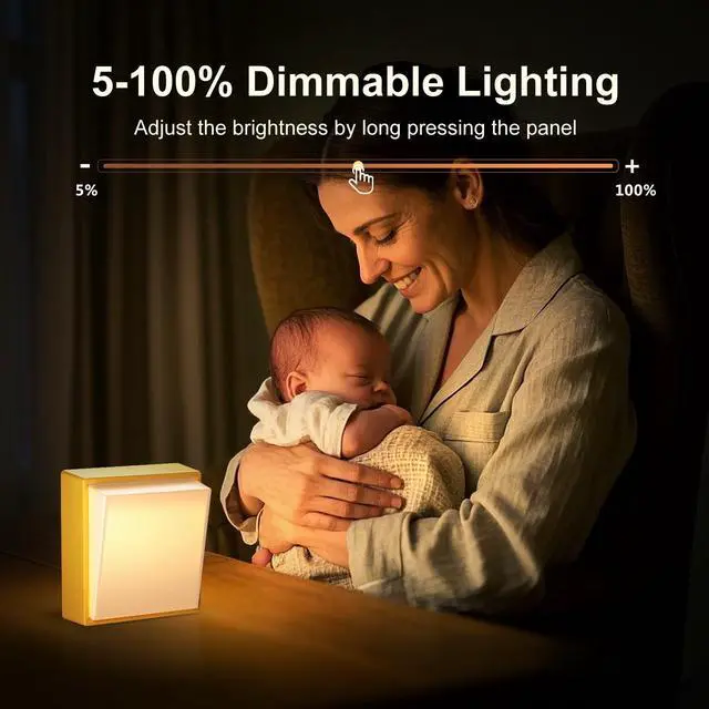 Alt view image 5 of 7 - Night Light, Magnetic LED Nightlight with 1200mAh Rechargeable Battery,Dimmable,30-Minute Timer, 3000K Automatic Warm Night Light for Adults/Kid/Bathroom/Bedroom/Hallway(Yellow)