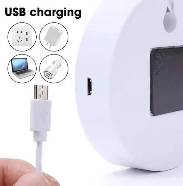Alt view image 7 of 7 - Round Motion Sensor Light, USB Rechargeable, LED Night Light for Bedroom, Hallway, Cabinet (Warm White)