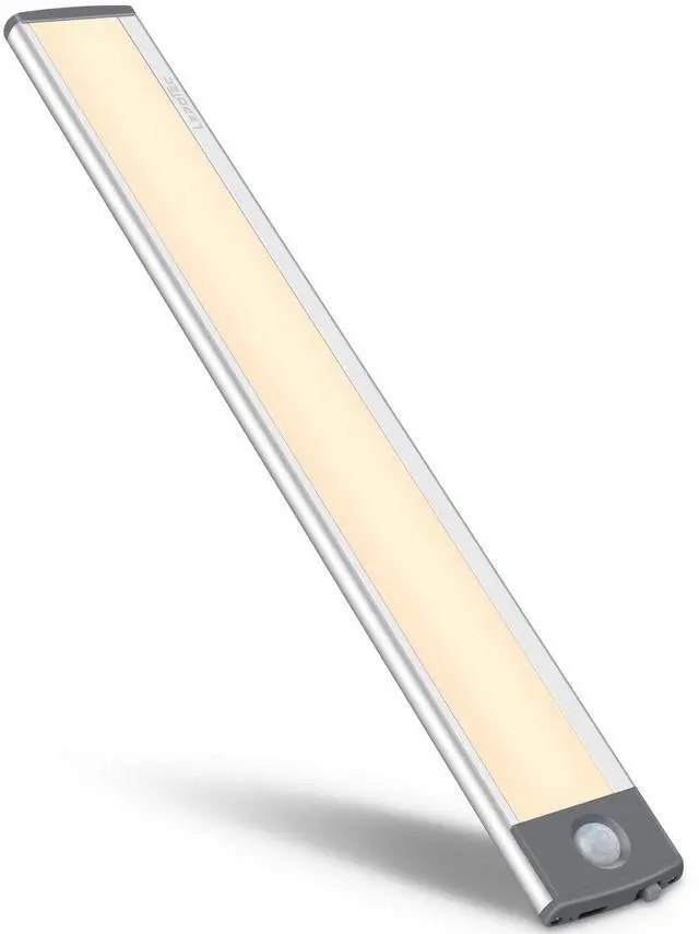 Main image of LED Motion Sensor Cabinet Light,Under Counter Closet, Wireless USB Rechargeable Kitchen,54-LED Battery Powered Operated Light, for Wardrobe,Closets,Cabinet,CupboardWarm Light