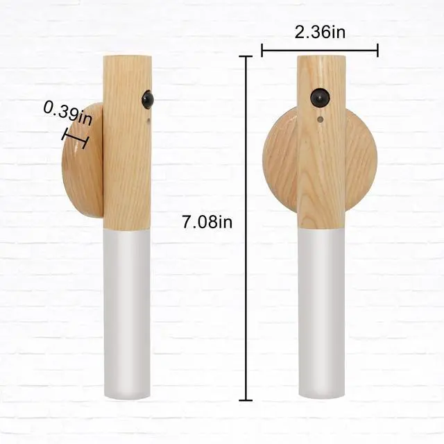 Alt view image 2 of 7 - Motion Sensor Night Light, Motion Activated Night Light,Wall Lights Battery Operated,Rechargeable Wall Lights,Suitable for Kids BathroomCorridors, Closet Stairs (White Ash Wood 1PC)