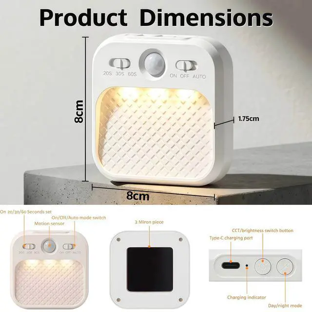Alt view image 5 of 7 - 2-Pack Motion Sensor Night Light, Rechargeable Wireless Magnetic LED Wall Sconce, Modern Stick-on Under Cabinet Light for Closet Staircase Bedroom & RV Cruise Essentials 2026
