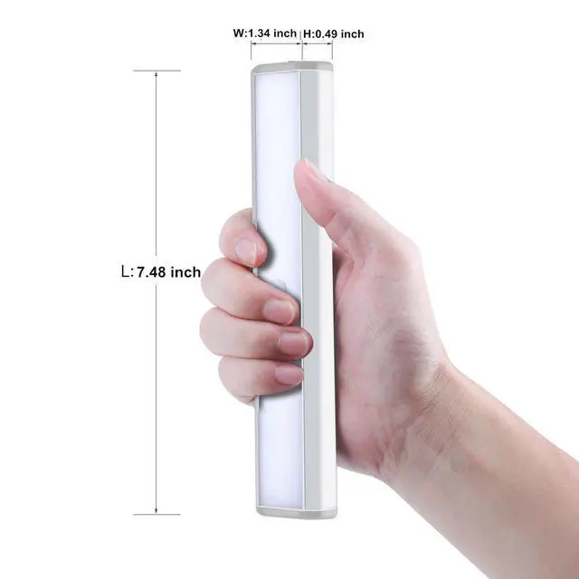 Alt view image 7 of 7 - Wireless Motion Sensor Cabinet Lights 10-LED USB Rechargeable Closet Lights LED Under Cabinet Lighting for Wardrobe/Drawer/Stairs/Cupboard/Counter/Pantry/Stairs,Stick On Anywhere,2 Pack,White Light
