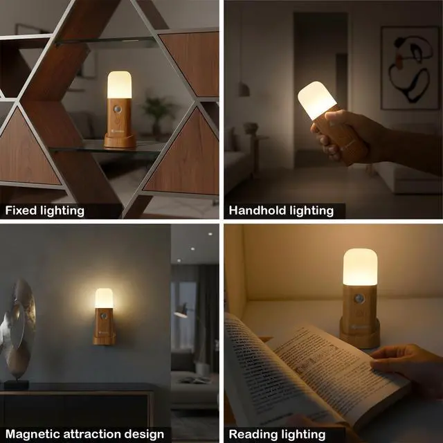 Alt view image 5 of 7 - Motion Sensor Night Light, Rechargeable LED Long Lasting Battery, Warm Soft Glow, Cordless, Stick-Anywhere Magnetic Light for Hallway, Stairs, Bedroom, Nursery, Bathroom (1 Pack)