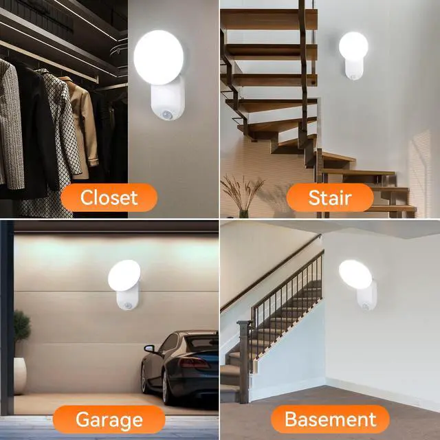 Alt view image 7 of 7 - Rechargeable Motion Sensor Wall Light with Remote - Magnetic Wireless Closet Lights with Adjustable Lighting & Angle, Battery Operated Motion Sensor Light for Closet Pantry Garage Shed Stairs Hallway