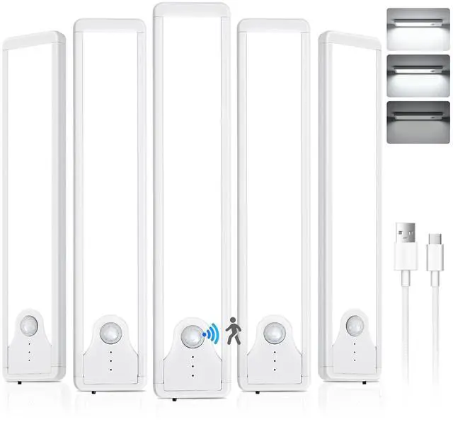 Main image of Under Cabinet Lighting, 5 Pack 8 Inch 41 LED Motion Sensor Lights, Rechargeable Battery Operated Closet Light, Wireless Magnetic Dimmable 6500K Daylight White Under Counter Lights for Kitchen