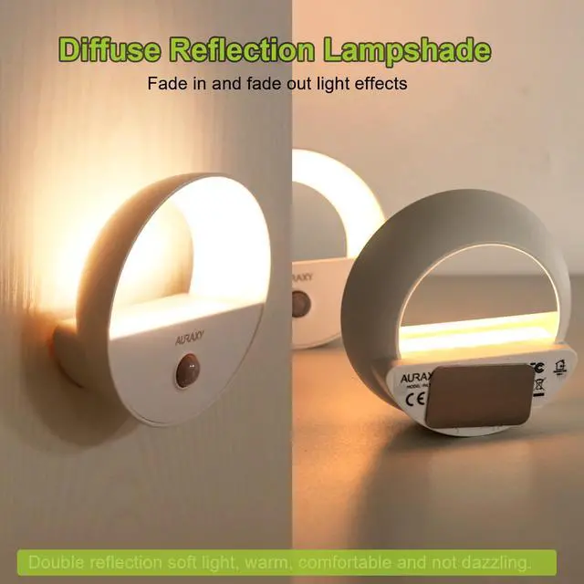 Alt view image 5 of 7 - Rechargeable Battery Night Light, Motion Sensor Night Light, LED Warm White Magnetic Stick-on Motion Sensored Hallway Light, with Dusk to Dawn Sensor for Stairs, Wall, Closet, Cabinet (3 Pack)