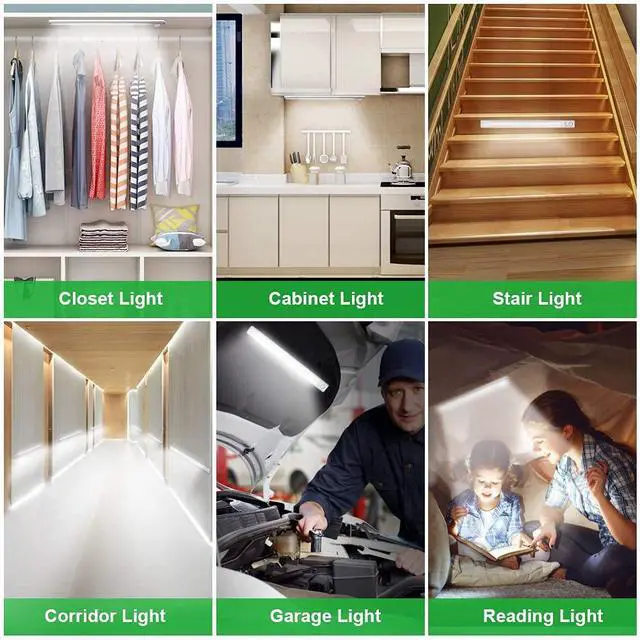 Alt view image 6 of 7 - 160 LED Closet Lights Motion Sensor Under Cabinet Lights Indoor Lighting 3000mAh Battery Powered Light Bar Dimmable Rechargeable Closet Light for Kitchen, Wardrobe, Stairs(1 Pack)