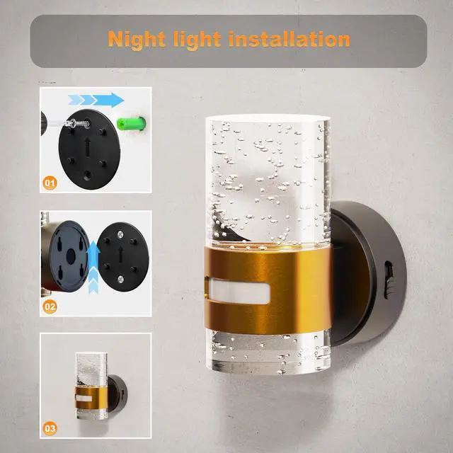 Alt view image 5 of 7 - Motion Sensor Night Light, Wireless Rechargeable Night Light Wall Mounted, 2 Pack Motion Activated Night Lights, Dimmable Nightlight 3000K Warm White, for Bathroom Hallway Stairs