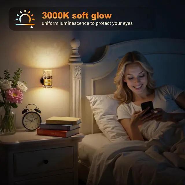Alt view image 6 of 7 - Motion Sensor Night Light, Wireless Rechargeable Night Light Wall Mounted, 2 Pack Motion Activated Night Lights, Dimmable Nightlight 3000K Warm White, for Bathroom Hallway Stairs