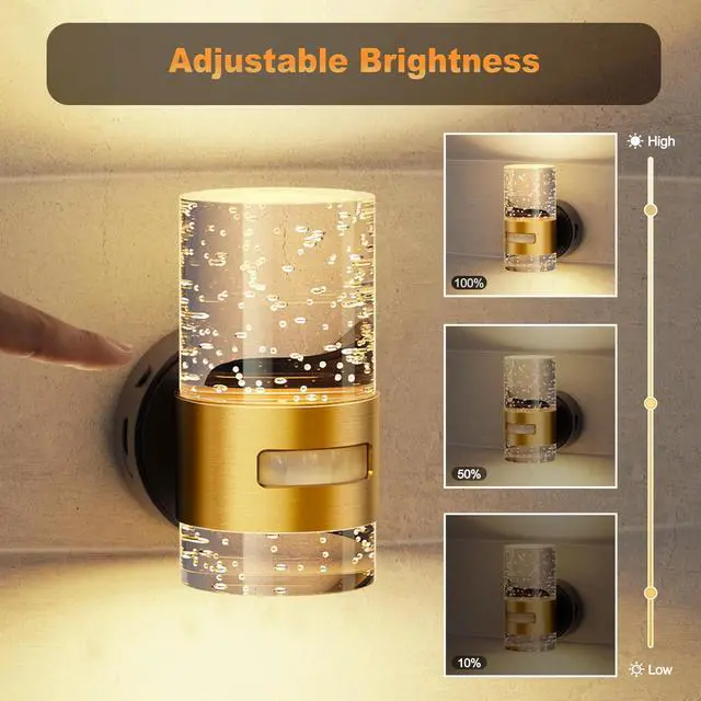 Alt view image 2 of 7 - Motion Sensor Night Light, Wireless Rechargeable Night Light Wall Mounted, 2 Pack Motion Activated Night Lights, Dimmable Nightlight 3000K Warm White, for Bathroom Hallway Stairs
