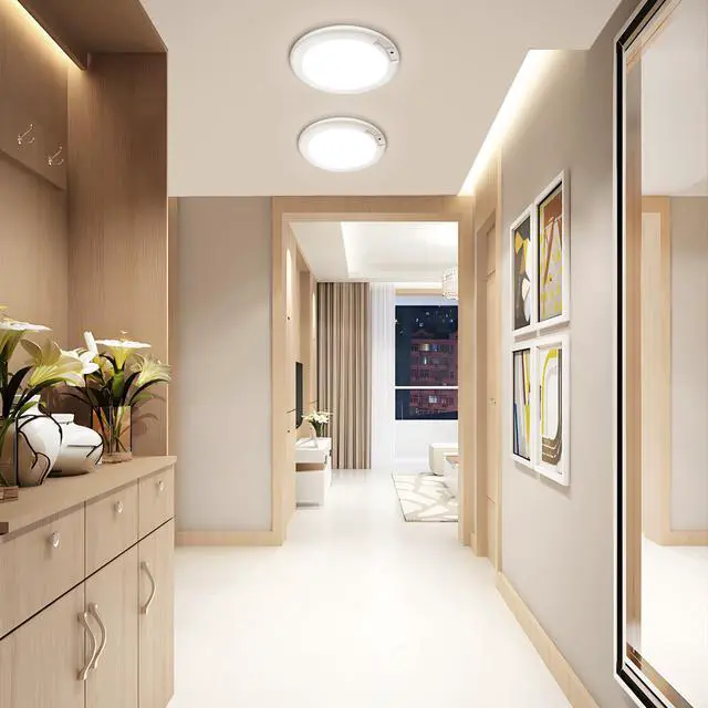 Alt view image 6 of 7 - 2-Pack Rechargeable Motion Sensor LED Ceiling Light with Remote, Wireless Battery Operated 3CCT Dimmable Closet Lights for Shower Pantry