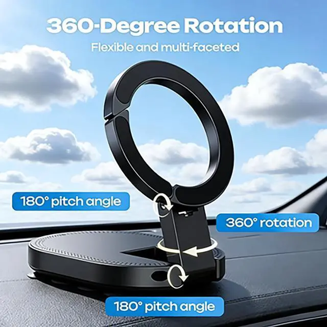 Alt view image 2 of 6 - 2026 New 3 in 1 Magnetic Suction Cup Phone Mount, 18 Strong Suction Cups Car Phone Holder, 360° Rotatable Universal Phone Stand for Gym Kitchen Home Office.(1PC)