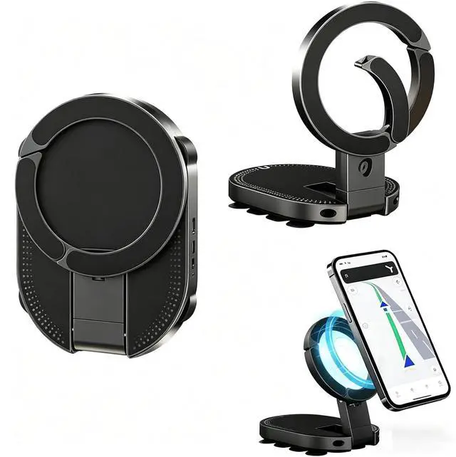Main image of 2026 New 3 in 1 Magnetic Suction Cup Phone Mount, 18 Strong Suction Cups Car Phone Holder, 360° Rotatable Universal Phone Stand for Gym Kitchen Home Office.(1PC)