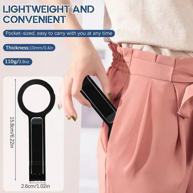 Alt view image 6 of 7 - Universal Magnetic Phone Tripod Stand, Foldable Aluminum Alloy Quick Mount with Strong Magnet, Portable Pocket Size for iPhone Android Smartphones, Travel & Daily Vlog Shooting (Black)