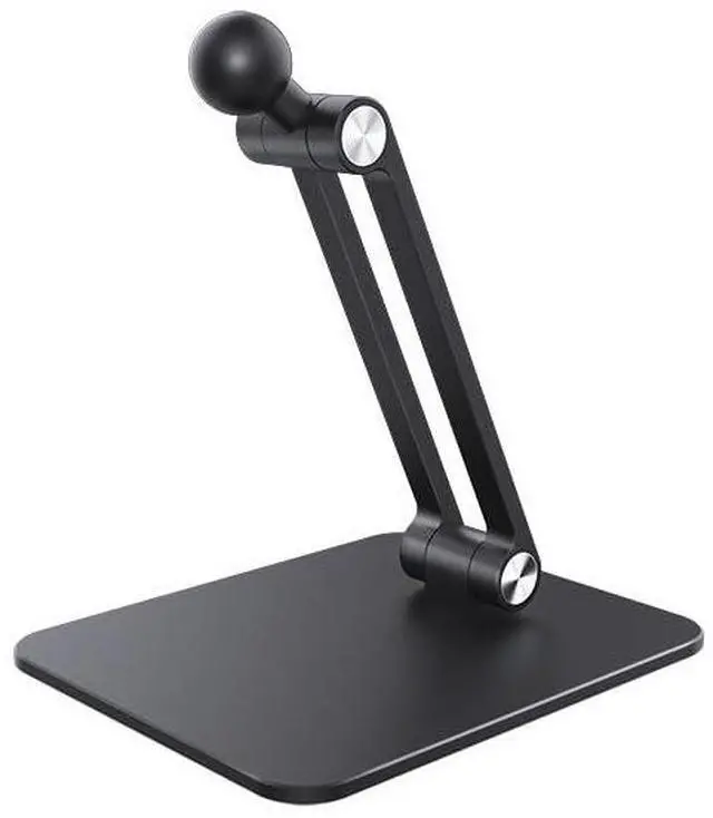 Alt view image 3 of 7 - Alloy Aluminum 360° Rotatable Magnetic Suction Cellphone Stand Support Desktop Mobile Phone Holder Brace Compatible with 17mm Ball Head Cell Phone Holder