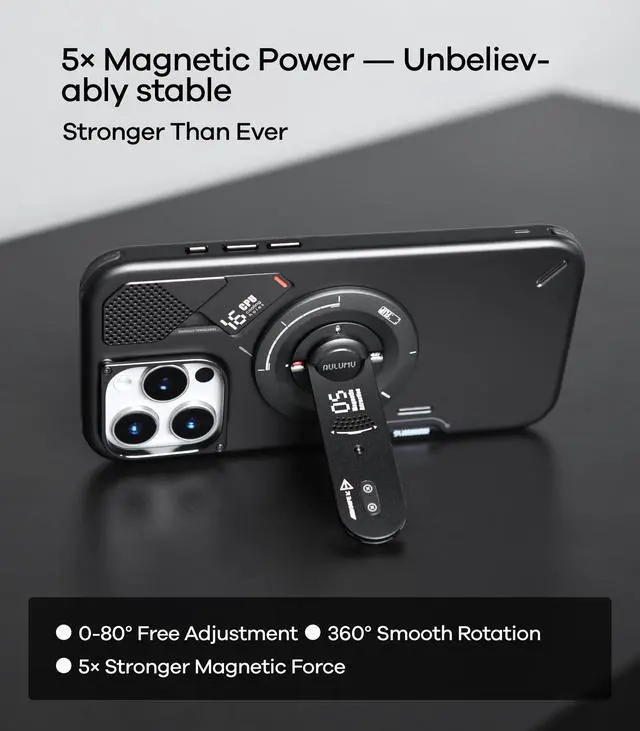 Alt view image 3 of 7 - G05 Air for MagSafe Grip Stand | Rotation Angle Adjustment | Aluminium Alloy Ultra Light & Ultra Thin | with Box Opener - Black