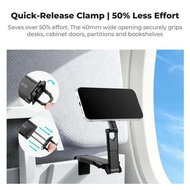Alt view image 6 of 7 - 360° Rotating Magnetic Phone Tripod, 4-in-1 Portable Aluminum Magnetic Tripod for iPhone 17/16/15/14 Pro Max, Phone Stand Fits Vlog, Gym, Travel Accessories, Black