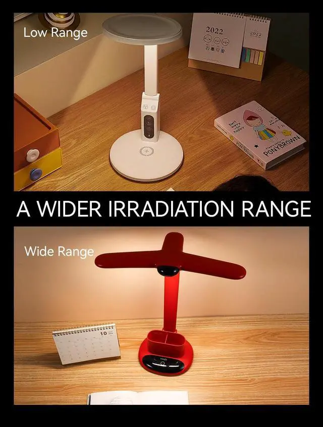 Alt view image 4 of 7 - Wireless LED Desk Lamp 6785-Touch Control, 2700-7000K Adjustable Color Temperature, 700 Lumens, Dual-Head Design, Pen Holder, USB-C Charging, 2400mAh Battery, 2.5hrs Wireless Use