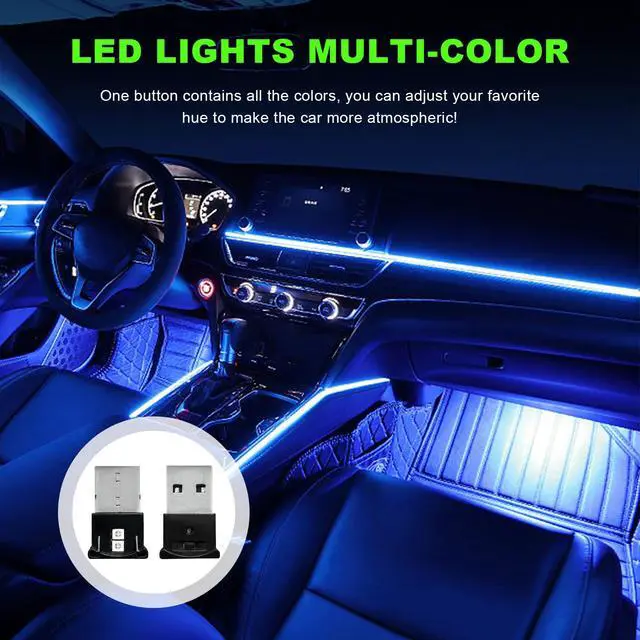 Alt view image 6 of 6 - 2 PCS Mini USB LED Light, 8 Colors RGB Car USB LED Interior Atmosphere Light, Adjustable Brightness Smart Laptop Keyboard Home Office Decoration Night Lamp, Car Accessories