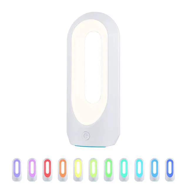 Alt view image 6 of 7 - Color Changing LED Lamp, Modern Night, Dimmable Whites & Vibrant RBG Colors, Dorm Essentials, Ideal for Home Office, Gaming, Bedroom, Kids Room, Reading Light, 49632, Plastic, White