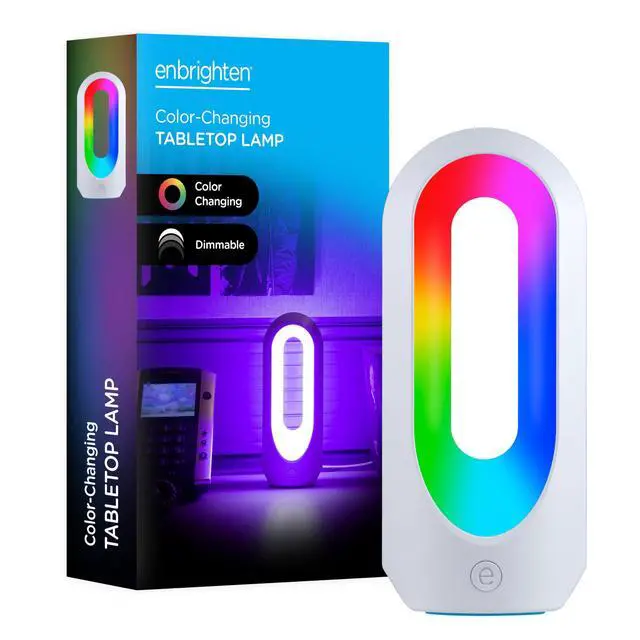 Alt view image 7 of 7 - Color Changing LED Lamp, Modern Night, Dimmable Whites & Vibrant RBG Colors, Dorm Essentials, Ideal for Home Office, Gaming, Bedroom, Kids Room, Reading Light, 49632, Plastic, White