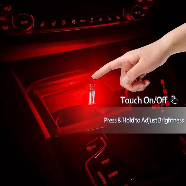 Alt view image 2 of 5 - USB LED Night Light 4 Pack, RGB Glass Ambient Lights with Touch Control & Dimmable Brightness, Mini Plug in USB Lamp for Car, Laptop, Bedroom, Decorative Gift for Men(Red Blue Purple Pink)
