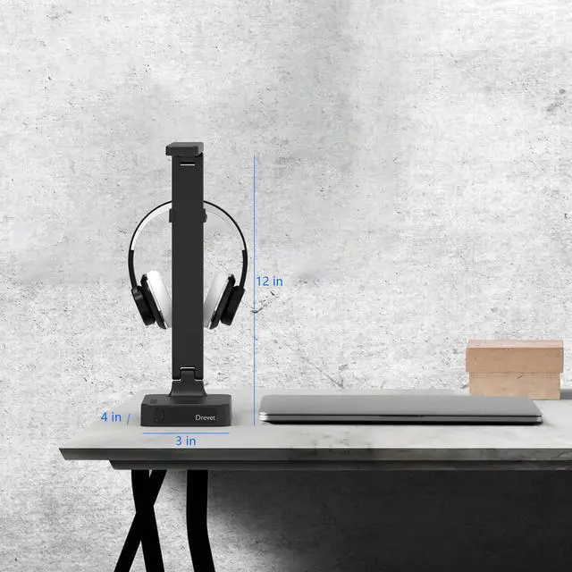 Alt view image 6 of 7 - LED Desk Lamp with Headphone Stand, Desk Light with 1 USB Charging Port and 2 AC Power Outlet, 3 Lighting Modes, 3 Level Brightness,1H Timer, Memory Function, Eye-Caring Gaming Desk Lamp