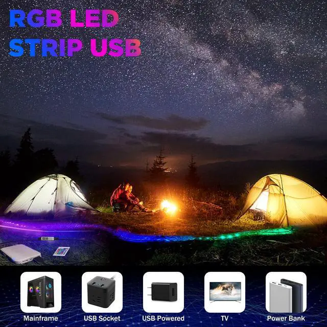 Alt view image 4 of 6 - USB COB RGB LED Strip, 4.9ft High Density Plug in Tape Light, 5v Cuttable TV Backlight for Car, Cabinet, Computer, Bar, DIY Lighting