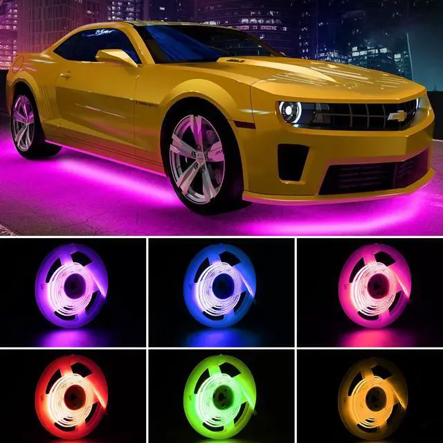 Alt view image 2 of 6 - USB COB RGB LED Strip, 4.9ft High Density Plug in Tape Light, 5v Cuttable TV Backlight for Car, Cabinet, Computer, Bar, DIY Lighting