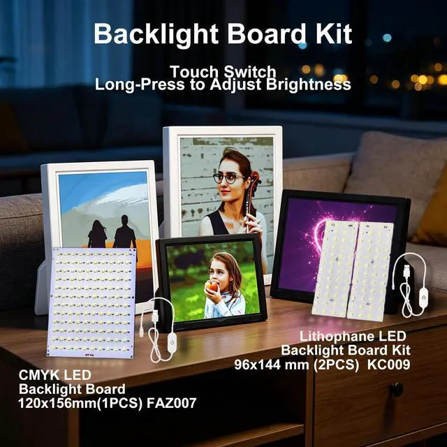 Alt view image 4 of 6 - LED Lamp Kit 001 Collection (16 Color RGB & 3 Color) for Bambu Lab, LED Backlight Board Kit (CMYK & Lithophane), 3D Printer Lamp Kit for Beginners, Maker World 3D Printing Light Projects