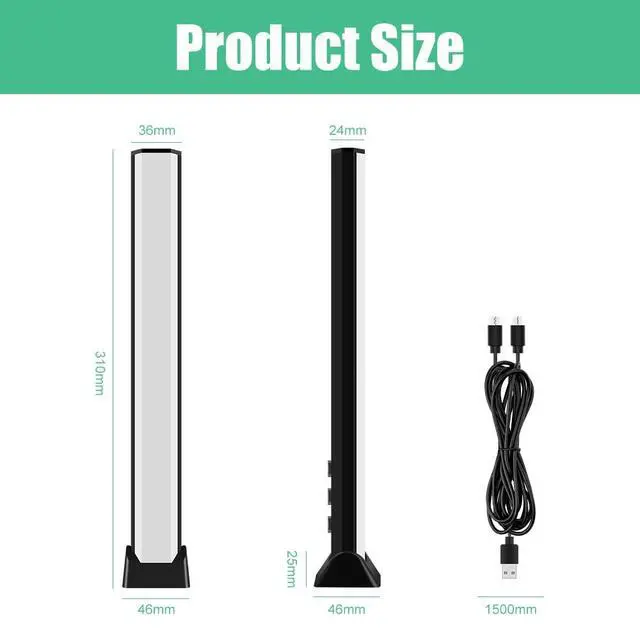 Alt view image 3 of 7 - RGB Light Bar Gaming Light, Dimmable RGB LED Table Lamp Ambient Lighting, USB RGB Light Bar, Color Changing RGB for TV Backlight/Bedroom/Gaming Desk/Bedside Table