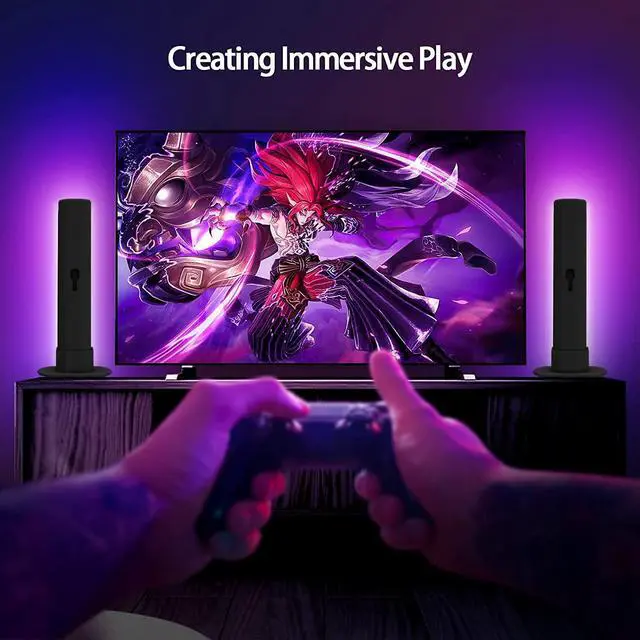 Alt view image 4 of 7 - RGB Light Bar Gaming Light, Dimmable RGB LED Table Lamp Ambient Lighting, USB RGB Light Bar, Color Changing RGB for TV Backlight/Bedroom/Gaming Desk/Bedside Table