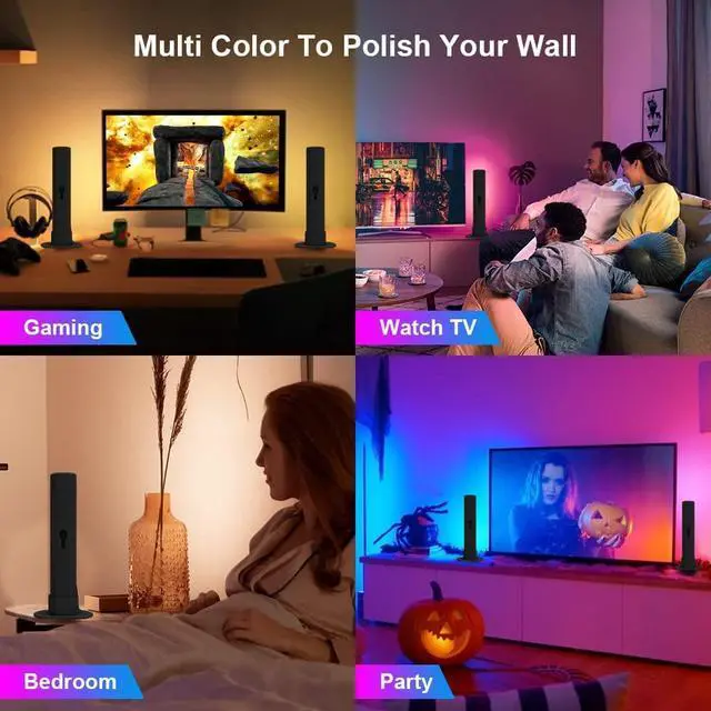 Alt view image 7 of 7 - RGB Light Bar Gaming Light, Dimmable RGB LED Table Lamp Ambient Lighting, USB RGB Light Bar, Color Changing RGB for TV Backlight/Bedroom/Gaming Desk/Bedside Table