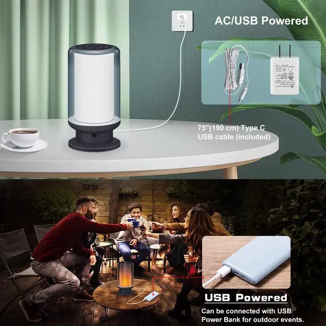Alt view image 5 of 7 - LED Color Changing Table Lamps, Dimmable Bedside Lamp with Remote, Plug in Desk Light Bedroom Lamp for Living Room-Black
