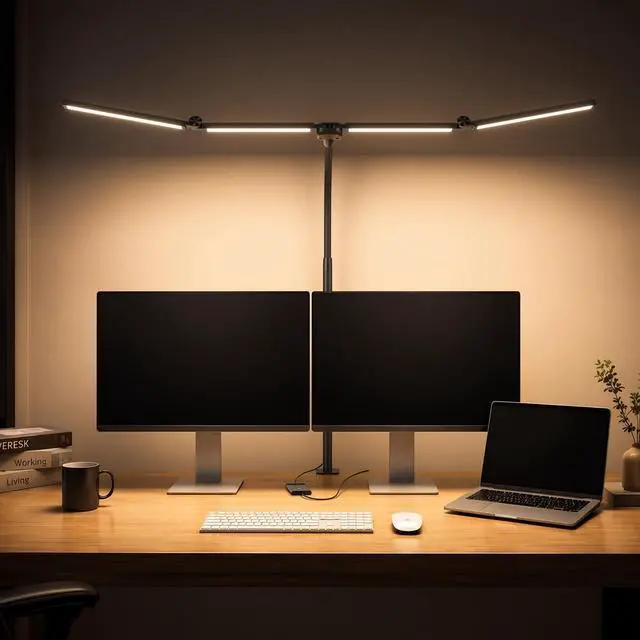 Main image of LED Desk Lamps for Home Office,Smart Adjustable Swing Arm Desk Lamp with Clamp,Gooseneck Tall Clip on Desk Light for Sewing,Reading,Drawing,Workbench,Study,Screen,Crafting,Monitor Architect,Computer
